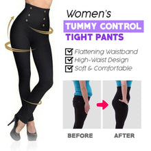Load image into Gallery viewer, Leggings Pure Black High Waist Shaping Pants Micro Elastic Buttons Rhinestones Zippers 3styles Optional High Waist Leggings