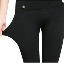 Load image into Gallery viewer, Leggings Pure Black High Waist Shaping Pants Micro Elastic Buttons Rhinestones Zippers 3styles Optional High Waist Leggings