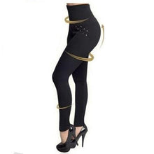 Load image into Gallery viewer, Leggings Pure Black High Waist Shaping Pants Micro Elastic Buttons Rhinestones Zippers 3styles Optional High Waist Leggings