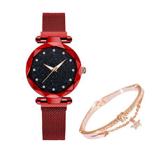 Load image into Gallery viewer, Rose Gold Magnetic Quartz Wrist Watches For Ladies Diamond Female