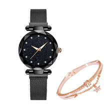 Load image into Gallery viewer, Rose Gold Magnetic Quartz Wrist Watches For Ladies Diamond Female