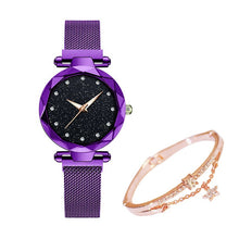 Load image into Gallery viewer, Rose Gold Magnetic Quartz Wrist Watches For Ladies Diamond Female