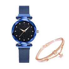 Load image into Gallery viewer, Rose Gold Magnetic Quartz Wrist Watches For Ladies Diamond Female